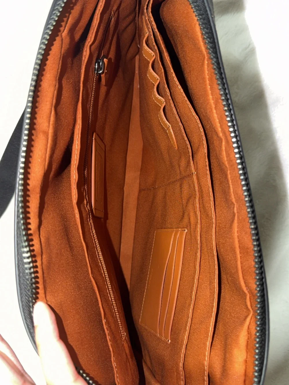Coach Brown Signature Canvas Laptop Messenger with Black Trim